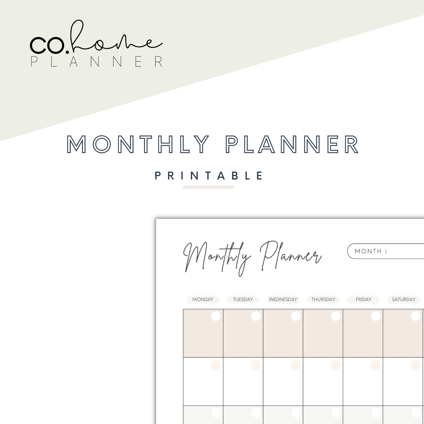 Monthly Planner | Download + Print