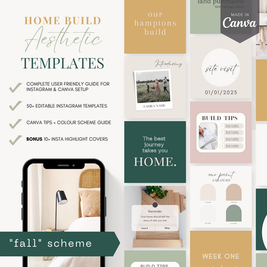 Fall Scheme | Home Build Canva Templates + Instagram guide