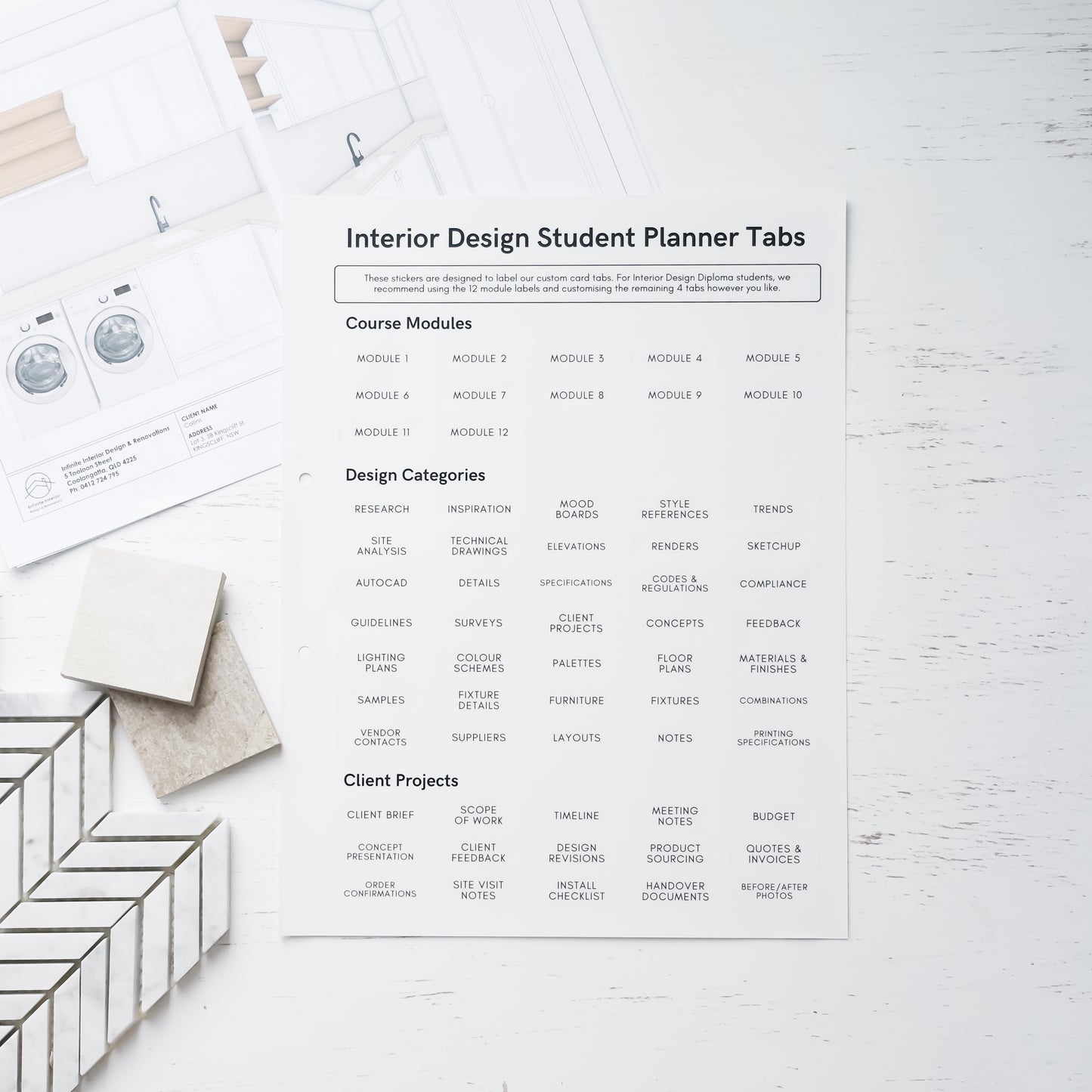 NEW! Interior Design Student Planner