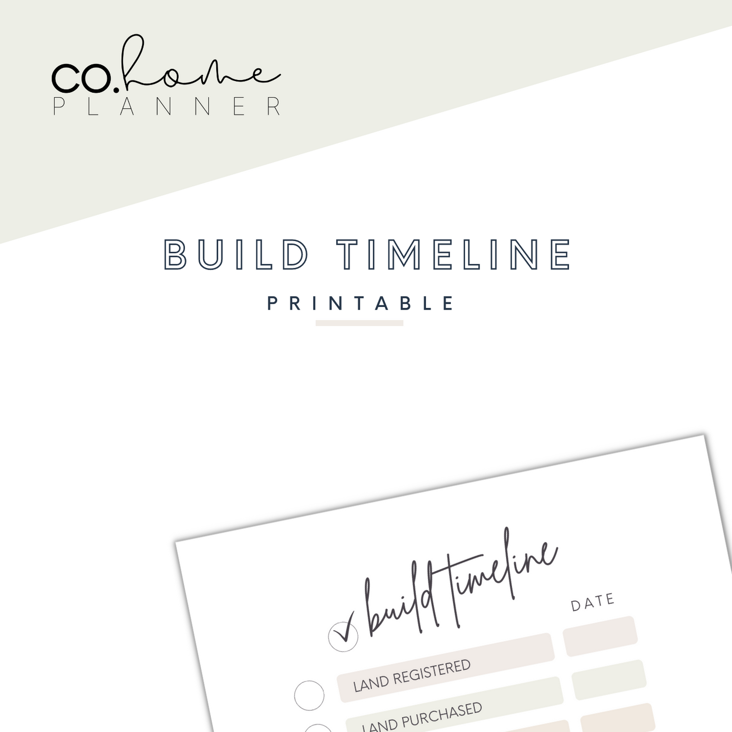 Build Timeline | Download + Print