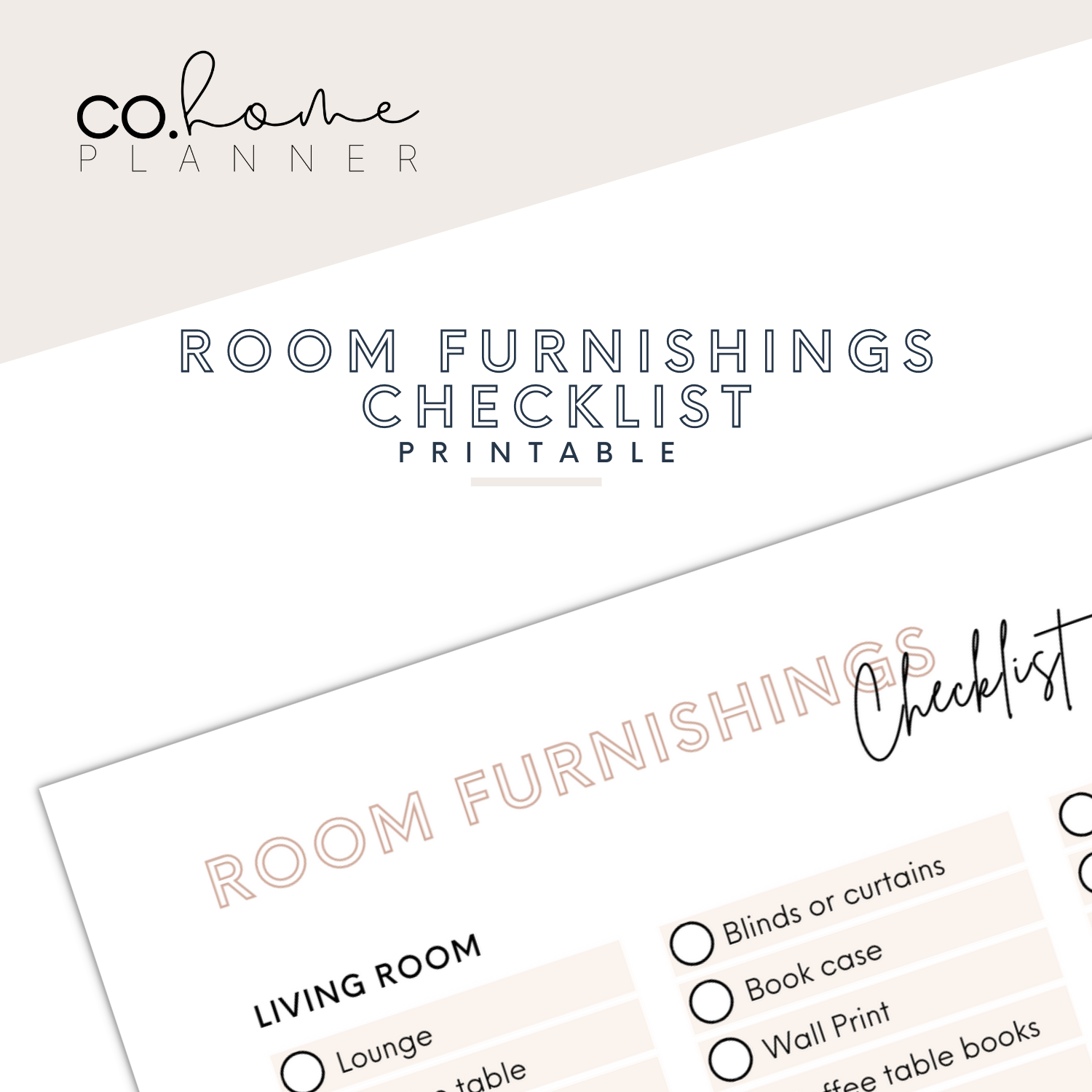 Room Furnishings Check List