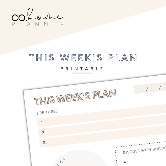 This Week's Plan | Download + Print
